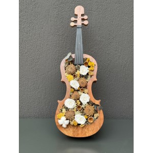 DEKORATİF KEMANDA BEYAZ SOLMAYAN GÜL